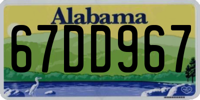 AL license plate 67DD967