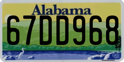 AL license plate 67DD968