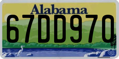 AL license plate 67DD970