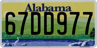 AL license plate 67DD977