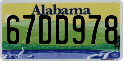 AL license plate 67DD978