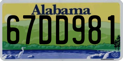 AL license plate 67DD981