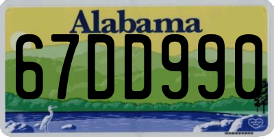AL license plate 67DD990