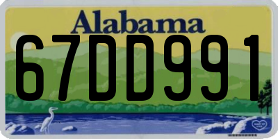 AL license plate 67DD991