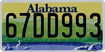 AL license plate 67DD993