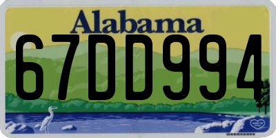 AL license plate 67DD994