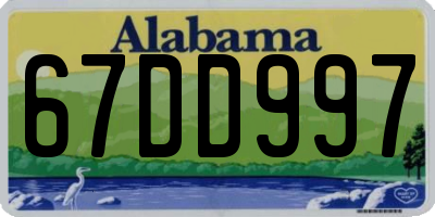 AL license plate 67DD997