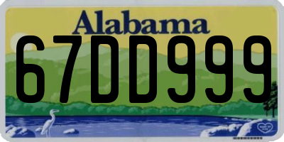 AL license plate 67DD999