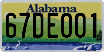 AL license plate 67DE001