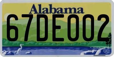 AL license plate 67DE002