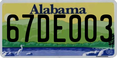 AL license plate 67DE003