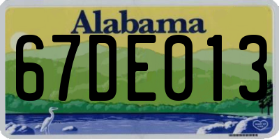 AL license plate 67DE013