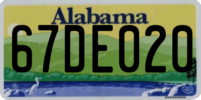 AL license plate 67DE020