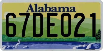 AL license plate 67DE021