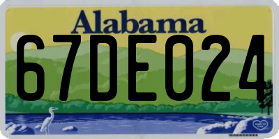 AL license plate 67DE024
