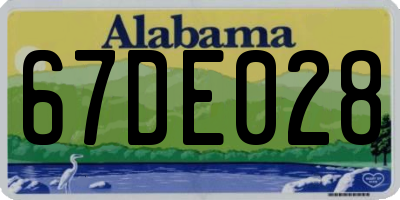 AL license plate 67DE028