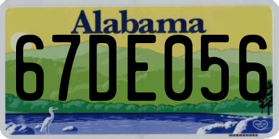 AL license plate 67DE056