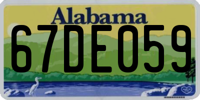 AL license plate 67DE059