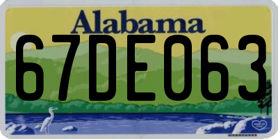 AL license plate 67DE063