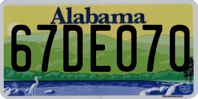 AL license plate 67DE070