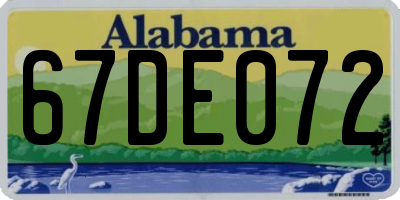 AL license plate 67DE072