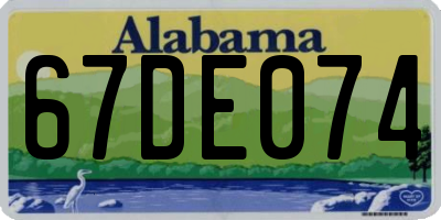 AL license plate 67DE074