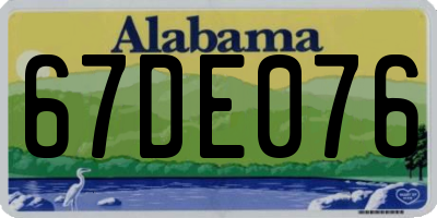 AL license plate 67DE076