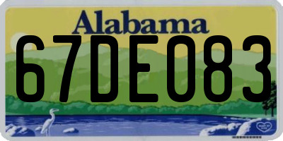 AL license plate 67DE083
