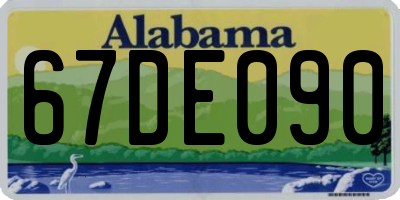 AL license plate 67DE090