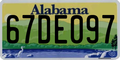 AL license plate 67DE097