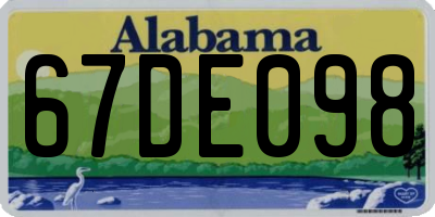 AL license plate 67DE098