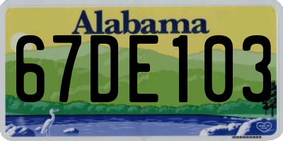 AL license plate 67DE103