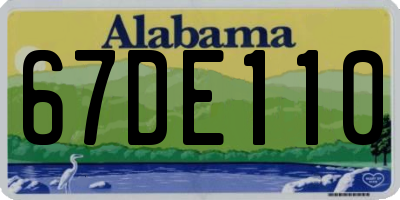 AL license plate 67DE110