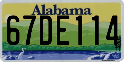 AL license plate 67DE114