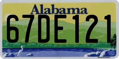 AL license plate 67DE121