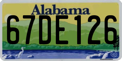 AL license plate 67DE126