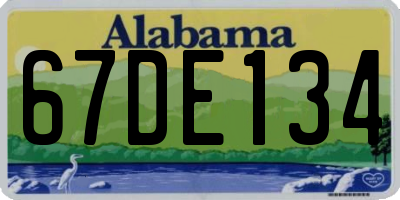 AL license plate 67DE134