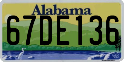 AL license plate 67DE136
