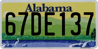 AL license plate 67DE137