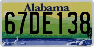 AL license plate 67DE138