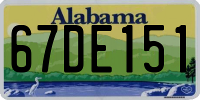 AL license plate 67DE151