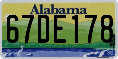 AL license plate 67DE178