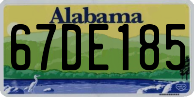 AL license plate 67DE185