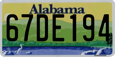 AL license plate 67DE194
