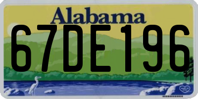 AL license plate 67DE196
