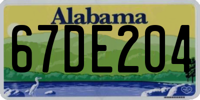 AL license plate 67DE204