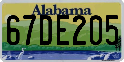 AL license plate 67DE205