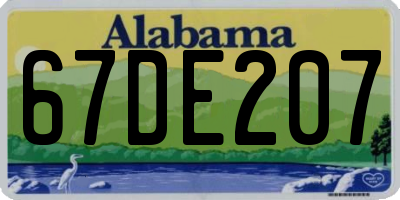 AL license plate 67DE207