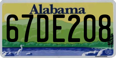 AL license plate 67DE208