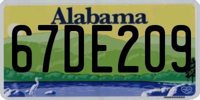 AL license plate 67DE209